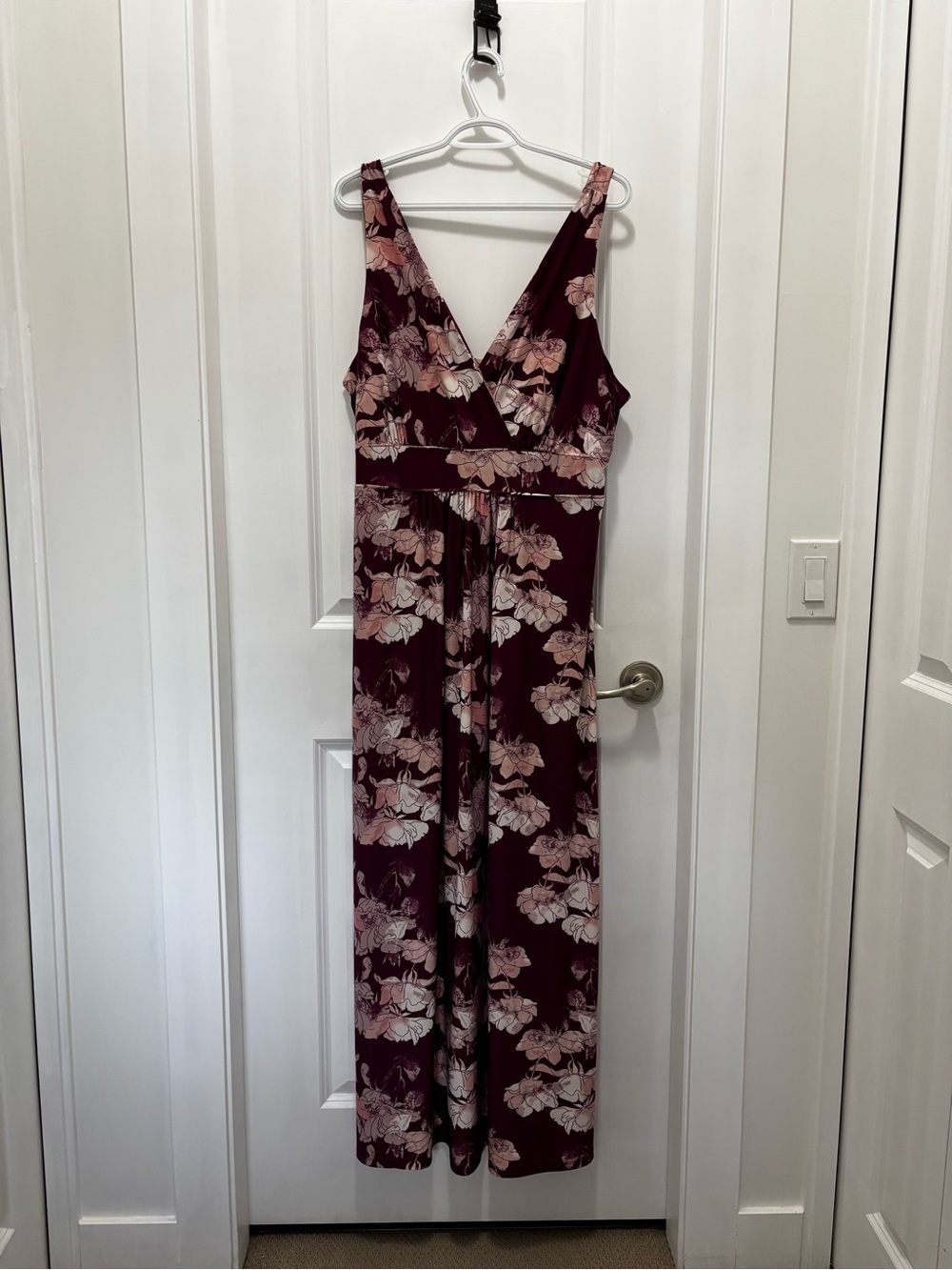 Kismet Burgundy Floral V-Neck Dress